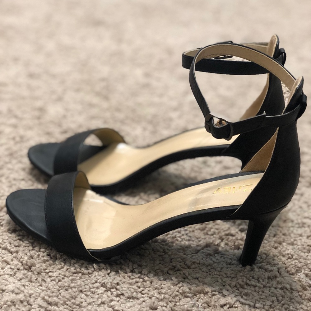 Black ankle strap heels